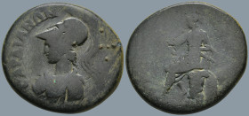 LYDIA. Sardes. Pseudo-autonomous issue (1st-2nd centuries AD)
AE Bronze (25.5mm 10.4g)
Obv: ϹΑΡΔΙΑΝΩΝ. Helmeted bust of Athena left, wearing aegis
...