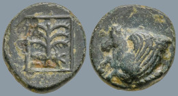 TROAS. Skepsis (Circa 400-310 BC)
AE Bronze (11.2m 1.26g)
Obv: Rhyton with forepart of Pegasos left
Rev: Σ-Κ Palm tree; all within linear square.
...