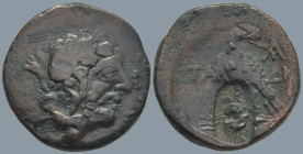 PONTOS. Taulara. (2nd-1st centuries BC)
AE Bronze (19.8mm 5.56g)
Obv: Laureate head of Zeus right.
Rev: TAYΛA-PΩN. Sheathed sword; c/m: serpent coi...