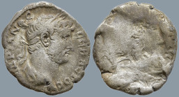 Uncertain. Hadrian (117-138 AD)
AR Brockage Drachm (17.1mm 3.15g)
Obv: ΑΔΡΙΑΝΟϹ ϹЄΒΑϹΤΟϹ. Laureate head of Hadrian to right.