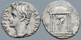 Augustus (27 BC-14 AD). Uncertain Spanish mint (Colonia Patricia?), circa 19 BC
AR Denarius (19.2mm 3.46g)
Obv: CAESAR AVGVSTVS. Laureate head to le...