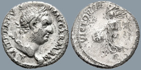 Vitellius (late April-20 December 69 AD). Lugdunum
AR Denarius (17.7mm 3.24g)
Obv: A VITELLIVS-IMP GERMAN. Laureate head of Vitellius to left, with ...