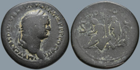 Titus (79-81 AD). Judaea Capta type. Thracian mint
AE Sestertius (36.6mm 24.45g)
Obv: IMP T CAES DIVI VESP F AVG P M TR P P P COS VIII, Head laureat...