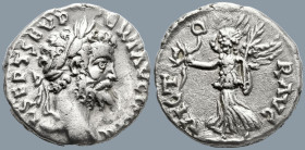 Septimius Severus (193-211 AD). Laodicea ad Mare
AR Denarius (17.6mm 3.04g)
Obv: L SEPT SEV PERT AVG IMP VII. Laureate head right
Rev: VICTOR AVG. ...