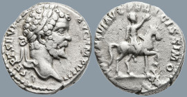 Septimius Severus (193-211 AD). Rome
AR Denarius (18mm 3.54g)
Obv: L SEPT SEV PERT AVG IMP VIII. Laureate head right.
Rev: ADVENTVI AVG FELICISSIMO...