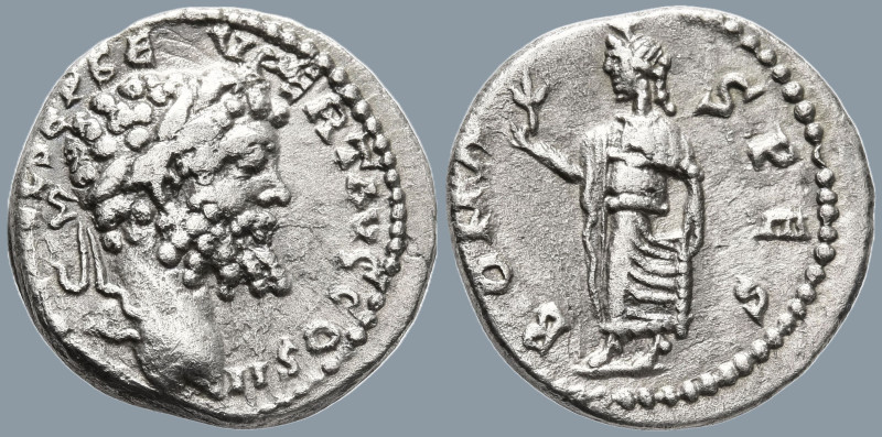 Septimius Severus (193-211 AD). Emesa
AR Denarius (17.3mm 2.92g)
Obv: IMP CAE ...