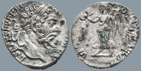 Septimius Severus (193-211 AD). Rome
AR Denarius (16.5mm 2.92g)
Obv: L SEPT SEV PERT AVG IMP X. Laureate head right
Rev: Victory walking left, hold...