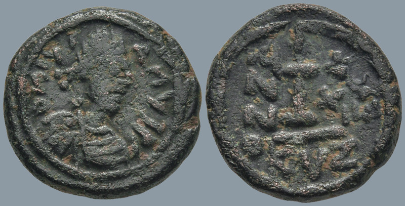 Justinian I (527-565 AD). Kyzikos
AE Decanummium (17.8mm 4.49g)
Obv: IVSTINIAN...