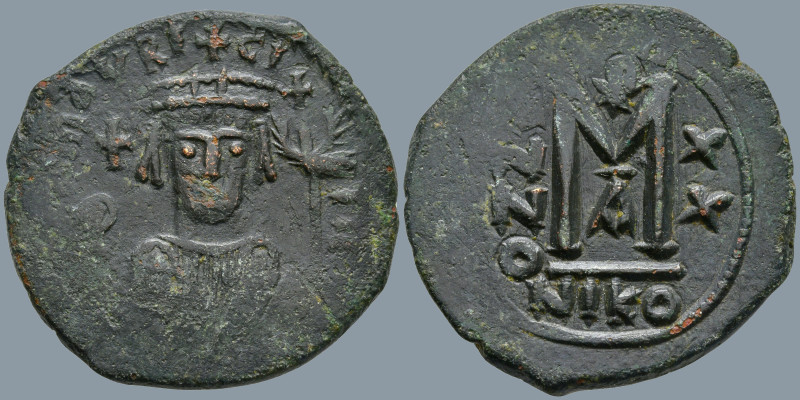 Maurice Tiberius (582-602 AD). Nicomedia. Dated RY 20 (601/2).
AE Follis (31.3m...