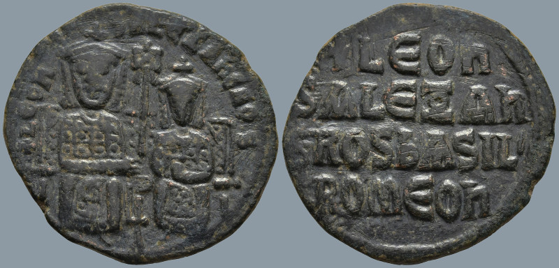 Leo VI the Wise, with Alexander (886-912 AD). Constantinople
AE Follis (25.7mm ...