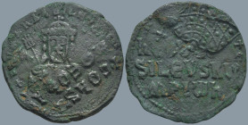 Constantine VII Porphyrogenitus, with Romanus I (913-959 AD). Constantinople
AE Follis (27.5mm 6.26g)
Obv: Crowned and draped facing bust of Romanus...