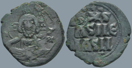 Anonymous Follis. Time of Constantine X (circa 1059-1067 AD). Constantinople. Class E
AE Follis (28mm 7.26g)
Obv: IC - XC Nimbate bust of Christ fac...