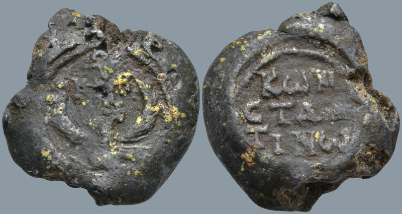 PB Byzantine seal of Constantine
Obv: An eagle with its wings outspread. Above,...