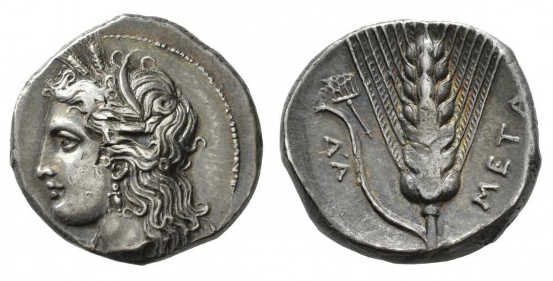 Lukanien: Metapont, AR Stater ca. 330-290 v. Chr., 20 mm, 7,93 g, HN Italy 1582,...