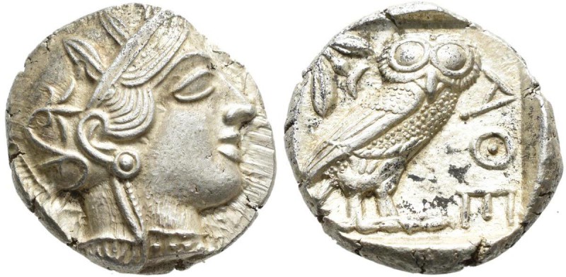 Griechische Münzen: Athen: AR Tetradrachme, nach 449 v. C., Av: Athenakopf recht...