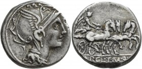 Appius Claudius Ap.f.C.n. Pulcher (111/110 v.Chr): Appius Claudius Pulcher 111/111 v. Chr.: AR Denar, 3,82 g, sehr schön.
 [taxed under margin system...