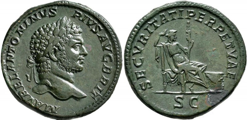 Caracalla (196 - 198 - 217): Caracalla 198-217: AE - Sesterz, (Orichalcum), Rom ...
