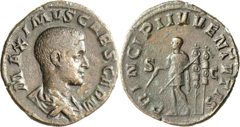 Maximus (235 - 238): Maximus 235/6-238: Sesterz, Rom, 19,69 g, RIC RIC 13, sehr ...