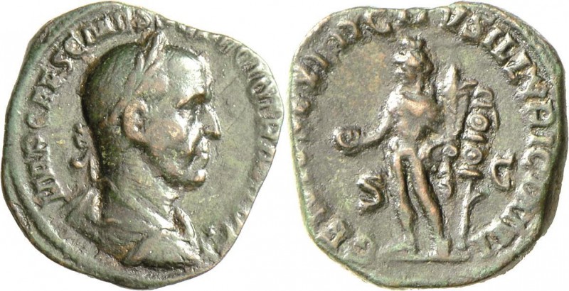 Traianus Decius (249 - 251): Traianus Decius 249-251: Sesterz, Rom, 15,54 g, RIC...