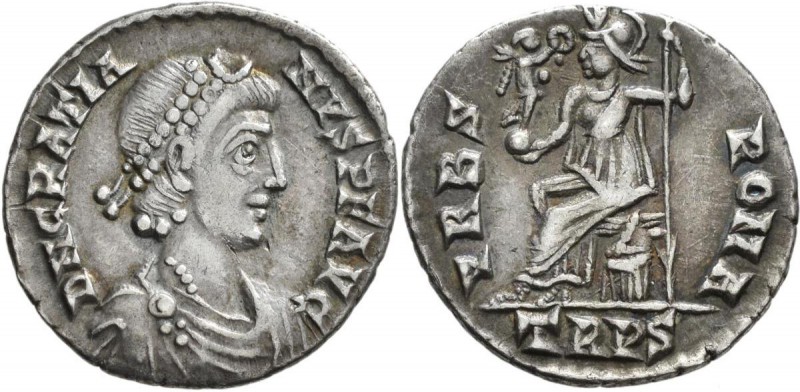 Gratianus (367 - 383): Gratianus 367-383: AR Siliqua, 1,94 g, sehr schön.
 [tax...