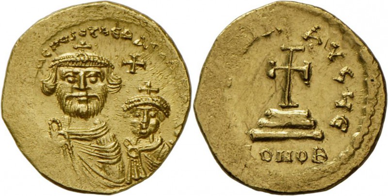 Heraclius (608 - 610 - 641): Heraclius 610-641: Gold-Solidus, Constantinopel, 4,...