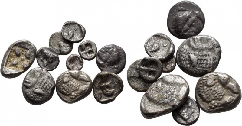 Antike: Lot 10 Münzen, Kleinasien, Ionien/ Stadt Milet, AR Diobol (514-479 v.Chr...