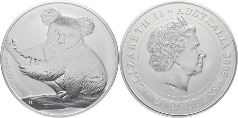 Australien: Elizabeth II. 1952-,: 30 Dollars 2009 P, Silber Koala, 1 kilo 999/10...