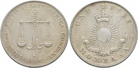 Britisch Westafrika: Mombasa: Rupie 1888, KM #5, vorzüglich.
 [taxed under margin system]