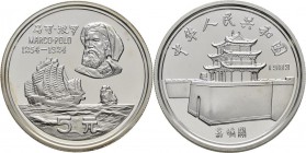 China - Volksrepublik: 5 Yuan 1984, Serie Chinesische Kultur. Marco Polo, KM# 77. Die Münze wiegt 22,2 Gramm und ist aus 900/1000 Silber. Mit Zertifik...