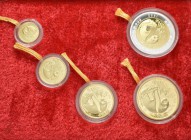 China - Volksrepublik: China Gold Panda Proof Set 1993: Lot 5 Münzen bestehend aus 50 Yuan (1/2 OZ), 25 Yuan (1/4 OZ), 10 Yuan (1/10 OZ), 5 Yuan (1/20...