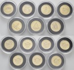 Elfenbeinküste: Die 7 Weltwunder: Set 7 x 1500 Francs CFA 2006 aus der Serie Die kleinsten Goldmünzen der Welt. Jede Münze wiegt 1 g, 917/1000 Gold. I...