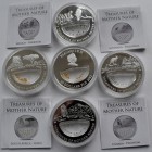 Fidschi Inseln: Lot 5 Münzen: 5 x 10 Dollars 2012, Serie Treasures of Mother Nature: Gold (2x), Platinum, Palladium, Rhodium. Cu/Ni versilbert, polier...