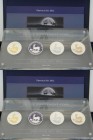 Gabun: Prestige-Set 2012: 4 x 1000 Francs CFA Springbok (Motiv Krügerrand), je 1 OZ 999/1000 Silber, mit 4 verschiedenen Applikationen. Silver Investm...