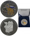Kongo, Republik (Brazzaville): 20.000 Francs 1996, Faune Africaine, Vs: die erste 1-Kilo-Farb-Silbermünze der Welt, Silber 999/1000, 1 KG, Auflage:555...