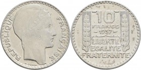 Frankreich: 3. Republik 1870-1940: 10 Francs 1937, Auflage: 52.000 Exemplare, KM# 878, sehr schön+.
 [taxed under margin system]