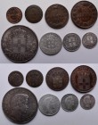 Griechenland: Lot 8 Münzen, erste Serie des Königreichs, dabei: 1 Lepton 1833, KM# 13, 2 Lepta 1838, KM# 14, 5 Lepta 1842, KM# 16, 10 Lepta 1833, KM# ...