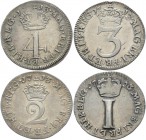 Großbritannien: Anne 1702-1714: Maundy Set 1,2,3,4 Pence 1713, sehr schön-vorzüglich.
 [taxed under margin system]