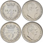 Großbritannien: William IV. 1830-1837: Maundy Set 1,2,3,4 Pence 1835, vorzüglich-Stempelglanz, Stempelglanz.
 [taxed under margin system]