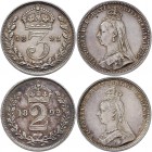 Großbritannien: Victoria 1837-1901: Maundy Set 1,2,3,4 Pence 1892, vorzüglich, vorzüglich-Stempelglanz.
 [taxed under margin system]