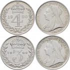 Großbritannien: Victoria 1837-1901: Maundy Set 1,2,3,4 Pence 1900, vorzüglich-Stempelglanz, Stempelglanz.
 [taxed under margin system]
