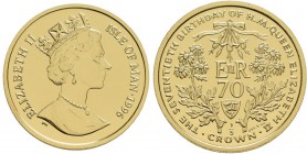 Insel Man: Elizabeth II. 1952-,: 1/5 Crown 1996. 70 Geburtstag Queen Elizabeth II. KM# 581, Friedberg 98. 6,2 g, 999/1000 Gold. Im Etui, mit Zertifika...