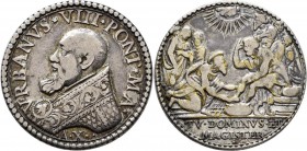 Italien: Kirchenstaat, Urban VIII. 1623-1644: Silbermedaille Anno X (1633), unsigniert, auf die Fußwaschung am Gründonnerstag, 26,72 mm, 6,2 g, Misell...