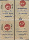 Italien: Lot 2 Stück Briefmarkennotgeld, ”Punta BIC Brevettata”, 2 bedruckte Pergamenttütchen mit jeweils 1 Briefmarke zu 50 Lire und 100 Lire inliege...