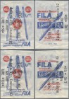 Italien: Lot 2 Stück Briefmarkennotgeld, ”Tabaccheria Noli RIV. 1998 Galleria Vitt. Emanuele 82, Milano”, 2 bedruckte Pergamenttütchen mit jeweils 1 B...