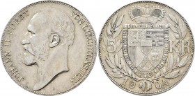 Liechtenstein: Johann II. 1858-1929: 5 Kronen 1904, HMZ 2-1376c, Randfehler, sehr schön.
 [taxed under margin system]