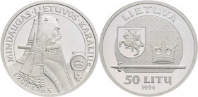 Litauen: 50 Litu 1996, König Mindaugas. KM# 102. In Kapsel, ohne Etui/Zertifikat, polierte Platte.
 [taxed under margin system]
