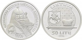 Litauen: 50 Litu 1996, König Gediminas. KM# 103. In Kapsel, ohne Etui/Zertifikat, polierte Platte.
 [taxed under margin system]