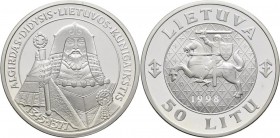 Litauen: 50 Litu 1998, König Algirdas. KM# 110. In Kapsel, ohne Etui/Zertifikat, polierte Platte.
 [taxed under margin system]