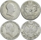 Polen: Königreich, Alexander I. von Russland 1801-1825: Lot 2 Münzen: 1 Zloty 1818 IB, Warschau, Kopicki 2670, Bitkin 842, schön, dazu noch 2 Zlote 18...