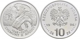 Polen: 10 Zlotych 1996, Zygmunt II. August, KM# Y 307. Polierte Platte.
 [taxed under margin system]